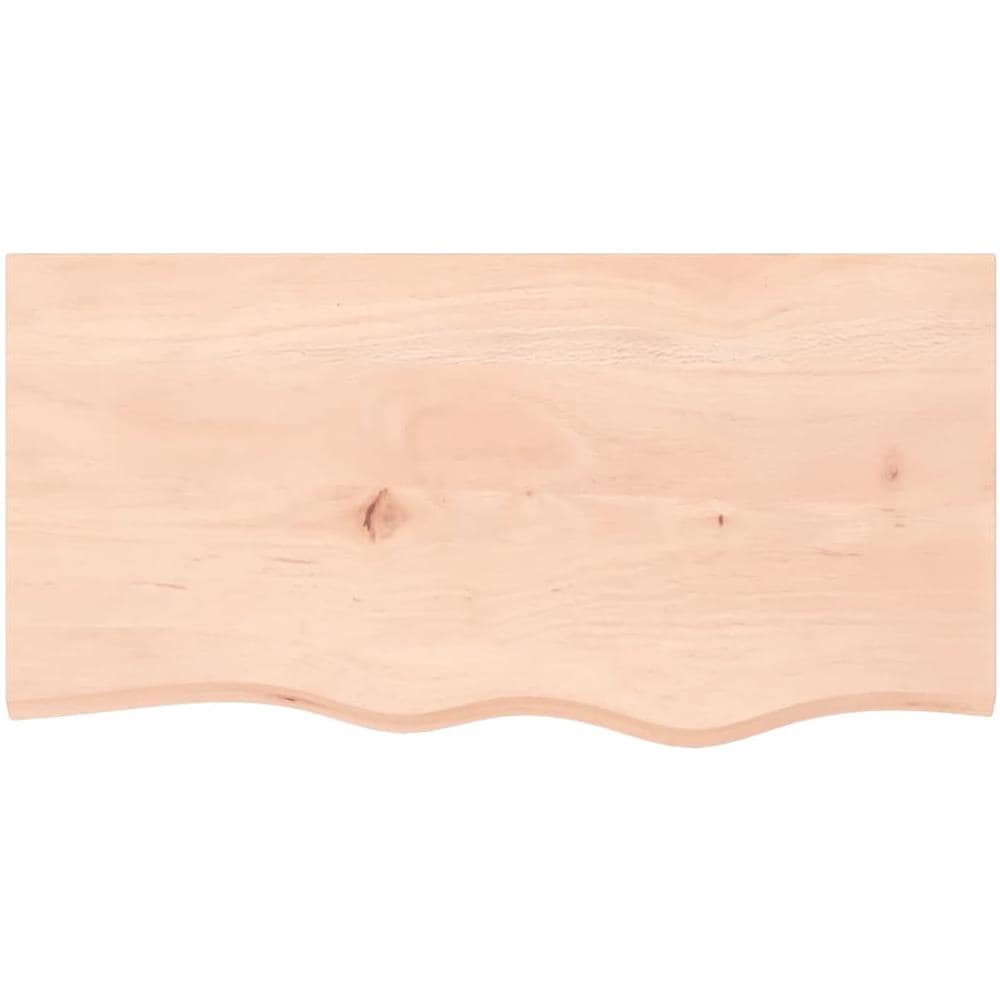 Piano per Tavolo 80x40x2 cm in Rovere Massello Non Trattato - Foto 3
