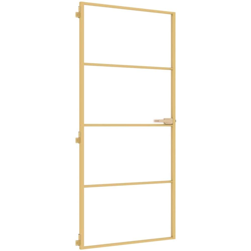 Porta Interni Sottile Oro 93x201,5cm Vetro Temperato Alluminio - Foto 1