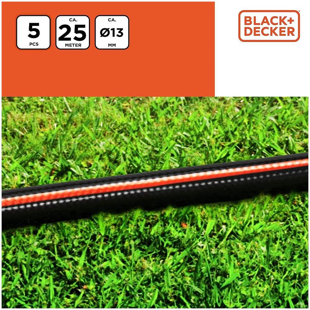 Tubo da Giardino 25 Metri ?13 con 5 Raccordi Max. 6 Bar PVC Resistente Raggi UV - Foto 4