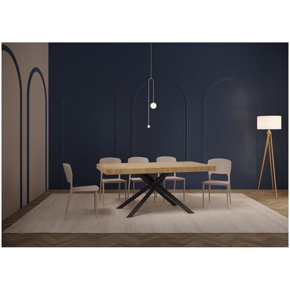 Tavolo allungabile 80x160/244 cm Karida quercia natura gambe bianche - Foto 2