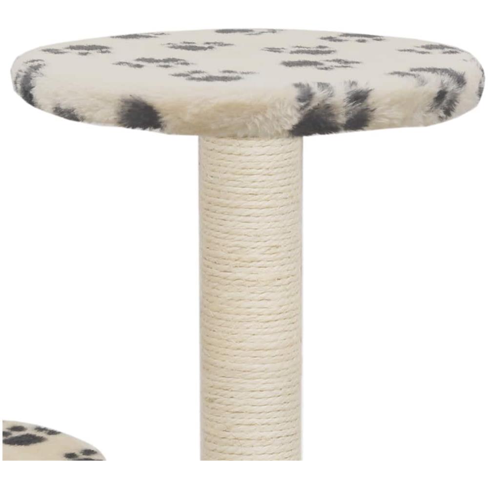 Albero Per Gatti E Tiragraffi Sisal 60 Cm Zampe Stampate Beige - Foto 6