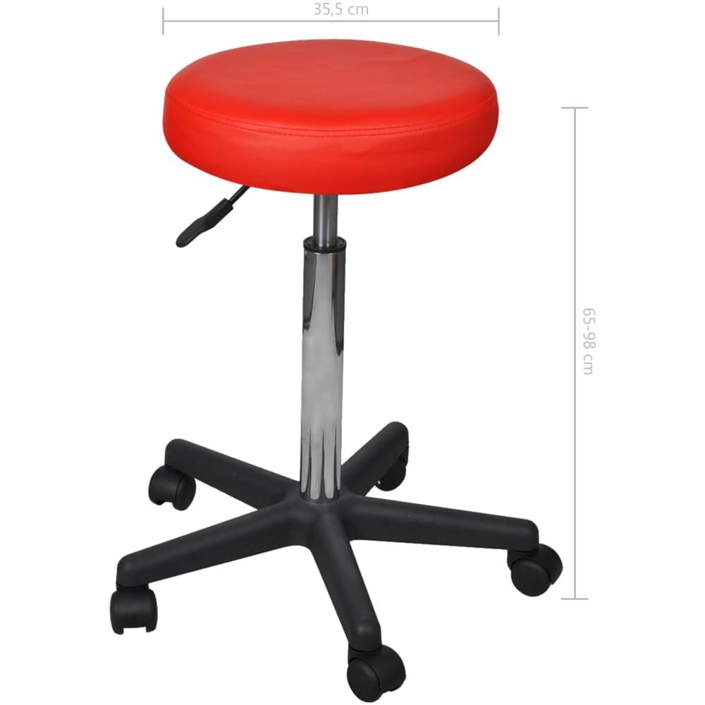 Sgabelli Da Ufficio 2 Pz Rossi 35,5x98 Cm In Similpelle - Foto 5