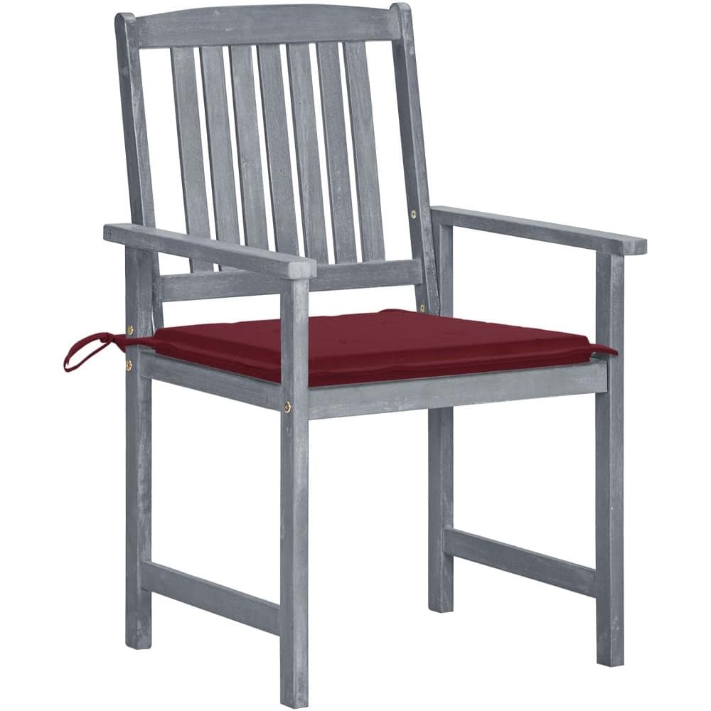 Sedie da Giardino con Cuscini 8 pz in Massello di Acacia Grigie - Foto 2