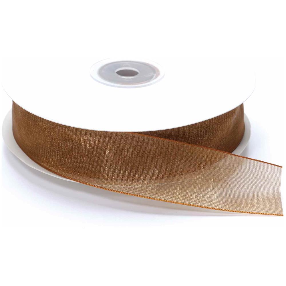 Nastro In Organza Color Bronzo Per Fai Da Te Bomboniere Pacchi Regalo - Foto 1