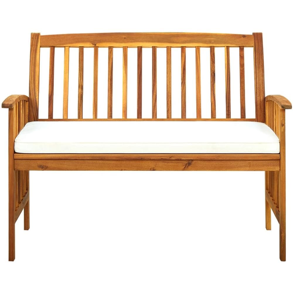 Panchina da Giardino con Cuscino 119 cm Legno Massello d'Acacia - Foto 2