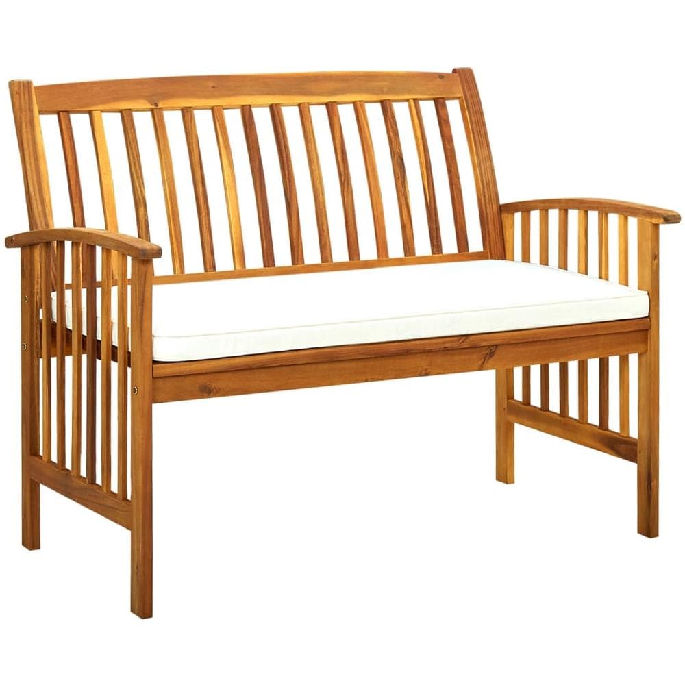 Panchina da Giardino con Cuscino 119 cm Legno Massello d'Acacia - Foto 1