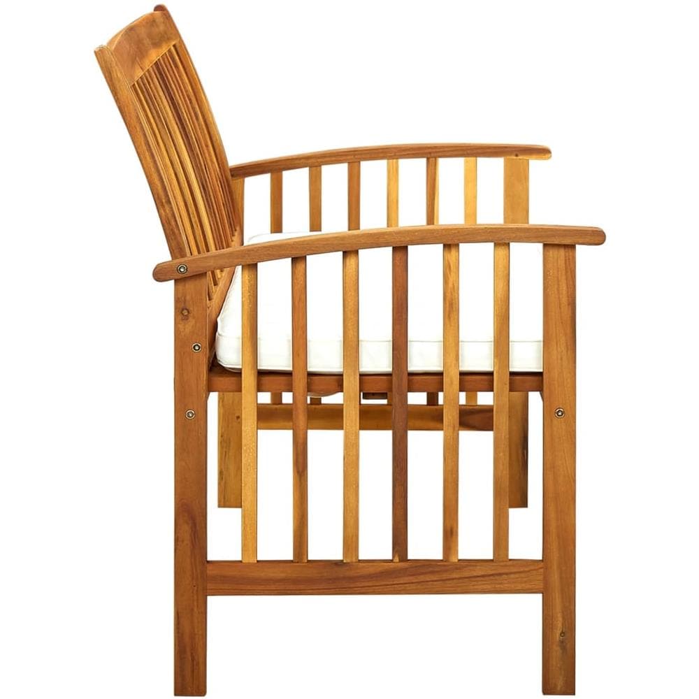 Panchina da Giardino con Cuscino 119 cm Legno Massello d'Acacia - Foto 3