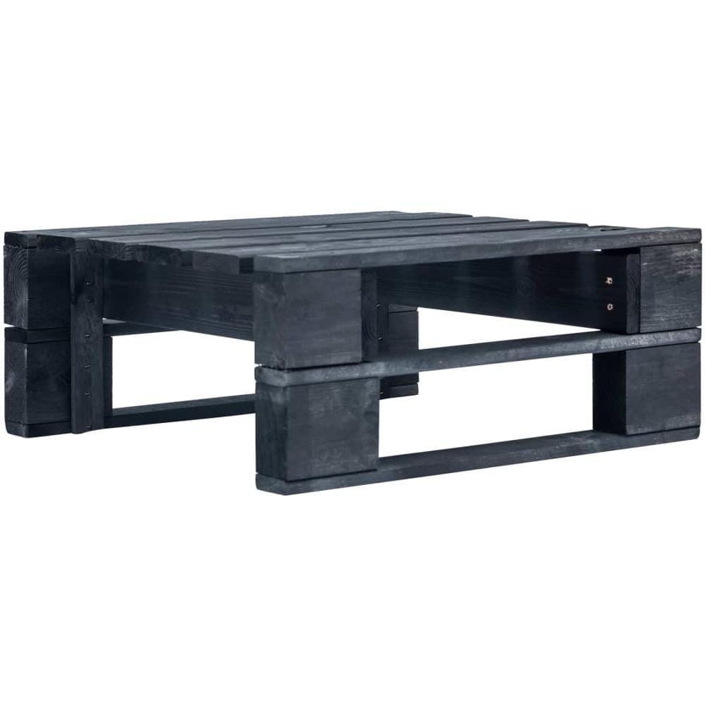 Set Divani a Pallet e Cuscini 4 pz in Pino Impregnato Nero - Foto 2
