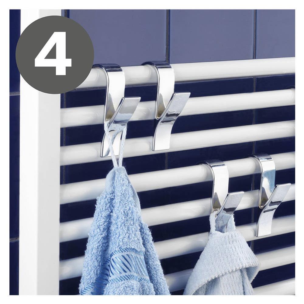 81912500 - Set di 4 appendini per termoarredo, in plastica ABS cromata, 2,5 x 10,5 x 7 cm - Foto 2