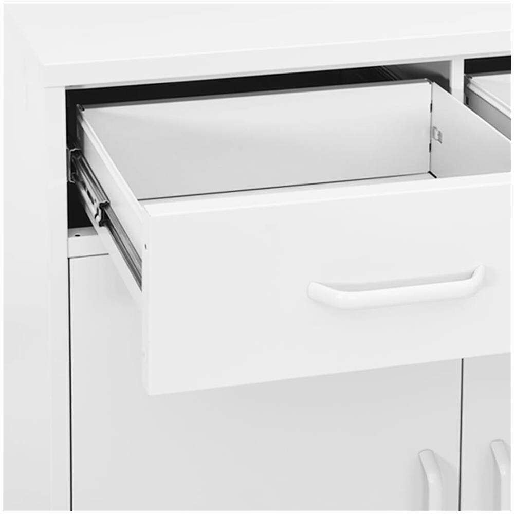 Armadietto Bianco 80x35x101,5 Cm In Acciaio - Foto 2