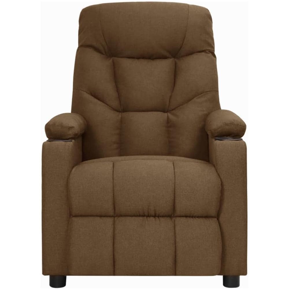Poltrona Alzapersona Reclinabile Marrone In Tessuto - Foto 3