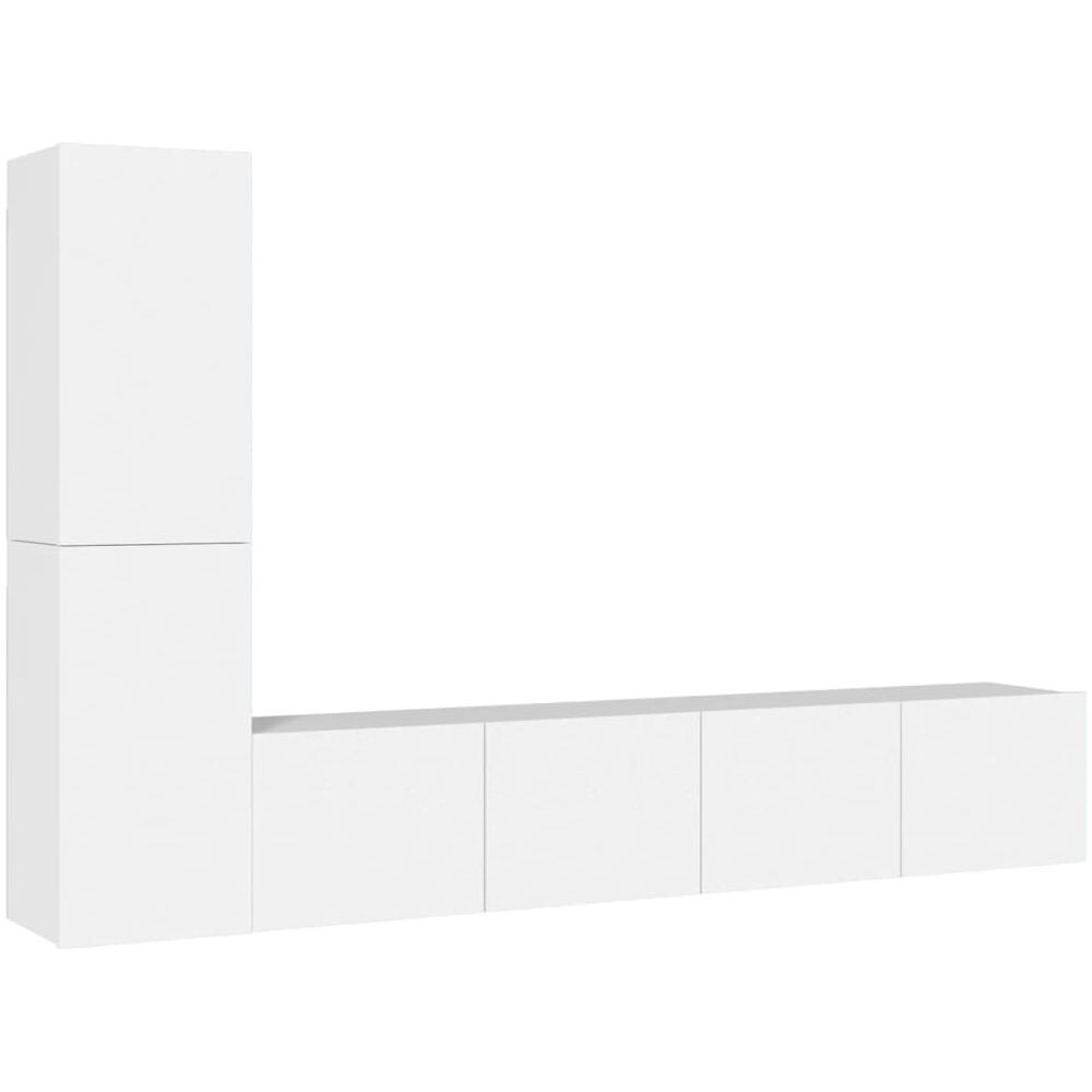 Set Di Mobili Porta Tv 4 Pz Bianco In Legno Multistrato - Foto 2