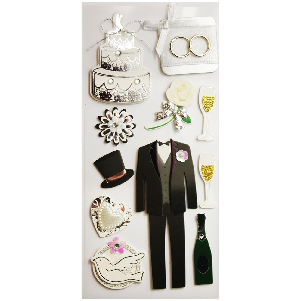 Adesivi Glitterati In Rilievo - Matrimonio Uomo - Foto 1