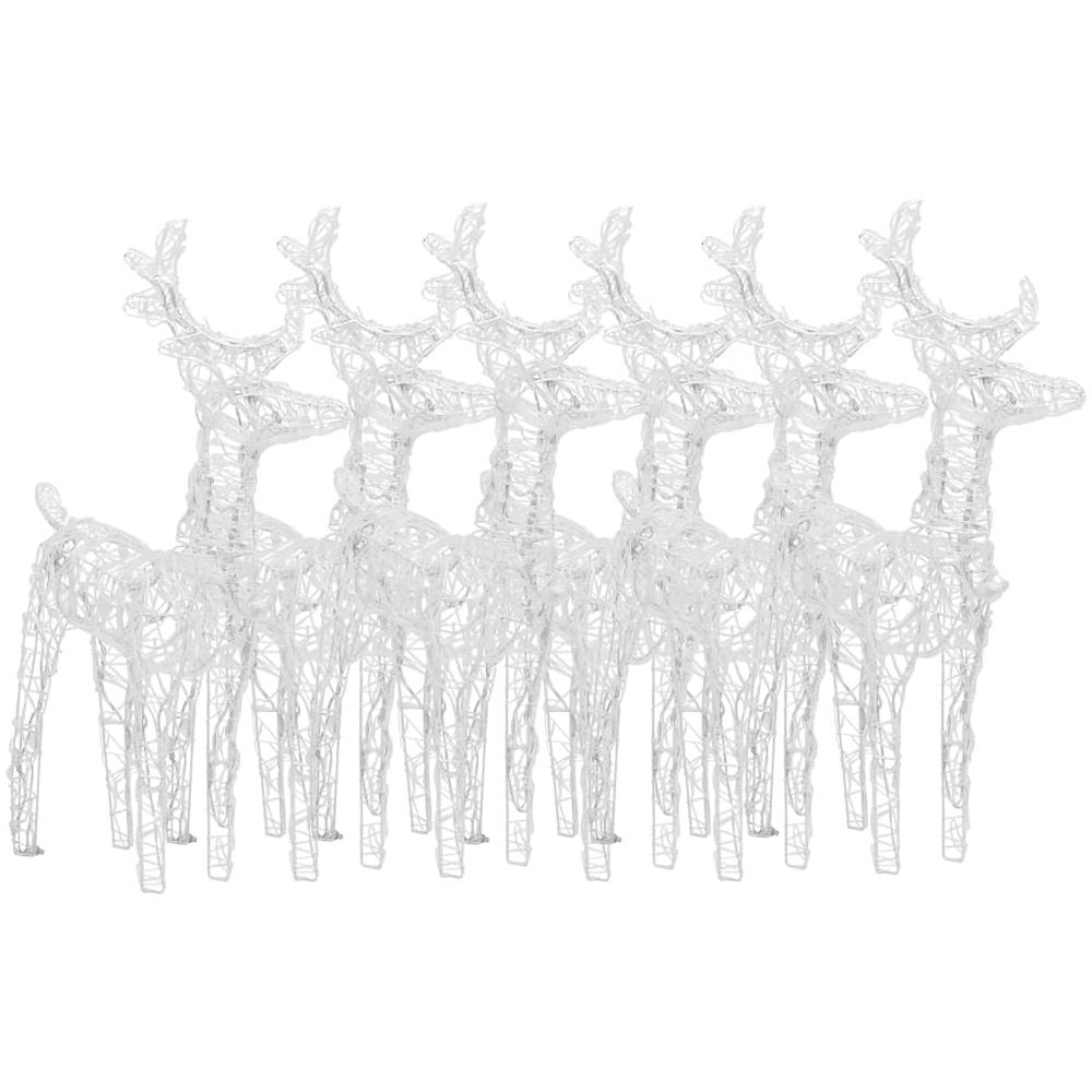 Renne Di Natale 6 Pz Bianco Caldo 240 Led In Acrilico - Foto 4