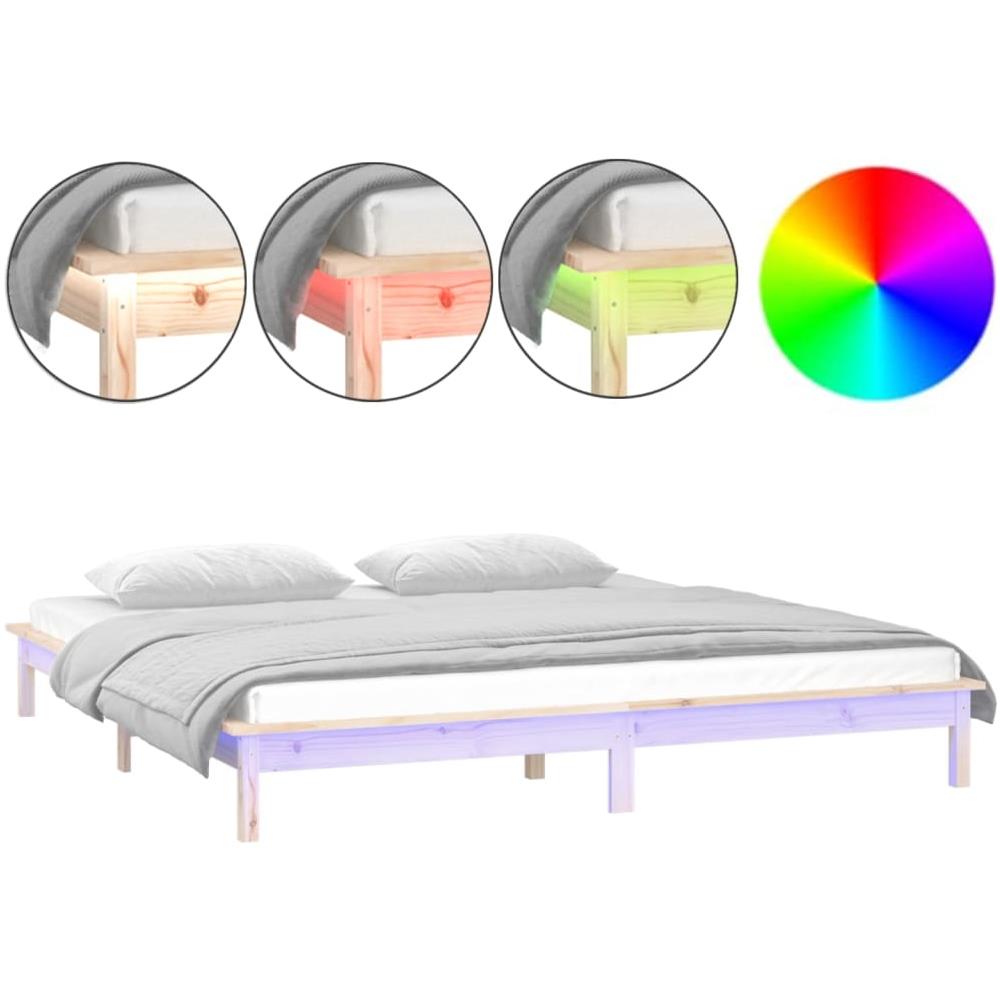 Giroletto con LED 135x190 cm Double in Legno Massello - Foto 2