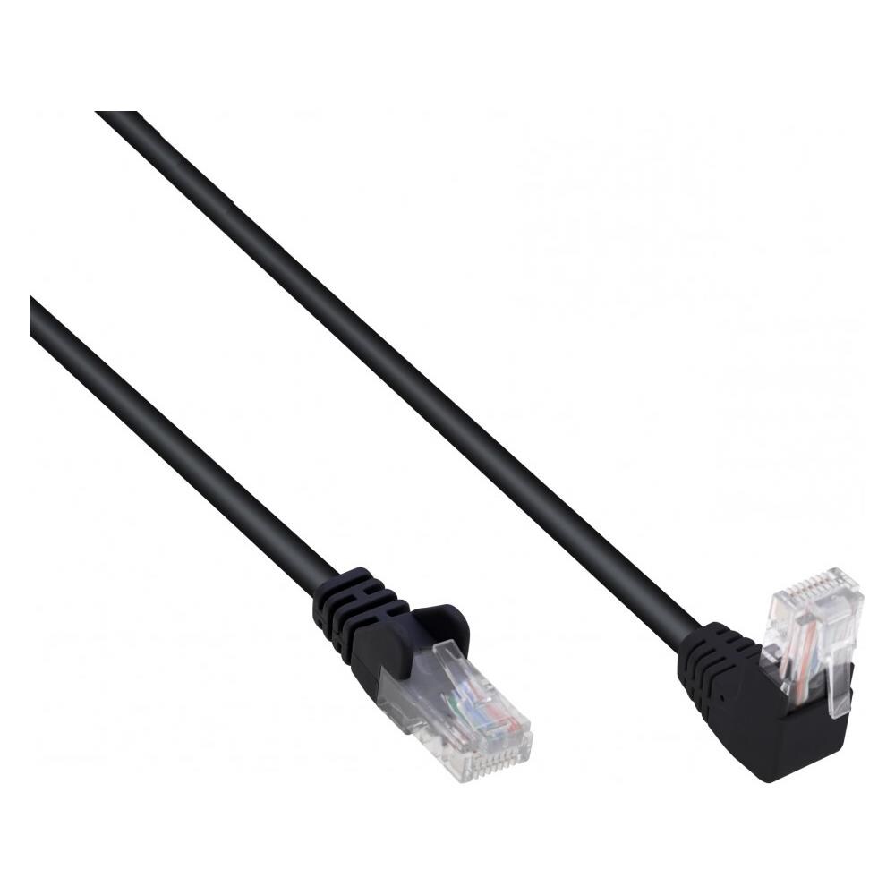 Cavo Di Rete Patch Connettore Angolato 90 Cca Cat. 5e Utp 5m Nero - Foto 2