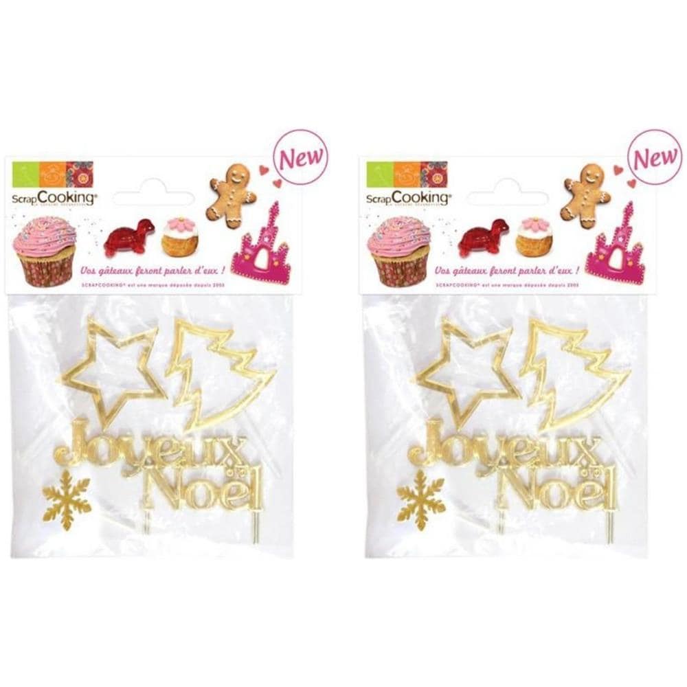 8 Decorazioni Dorate Per Torta Di Natale - Foto 1