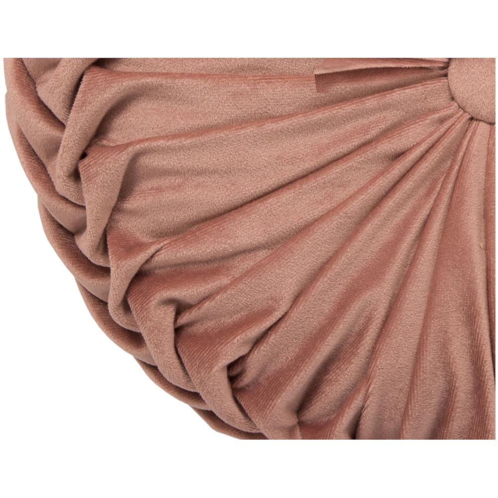 Cuscino Arredo Imbottito In Velluto Rotondo A Pieghe Plissettato Colore Rosa Antico Atelier In Tinta Unita Pieghettato - Foto 5