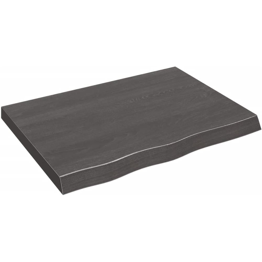 Piano Tavolo Marrone 80x60x (2-6) cm Rovere Massello Trattato - Foto 2