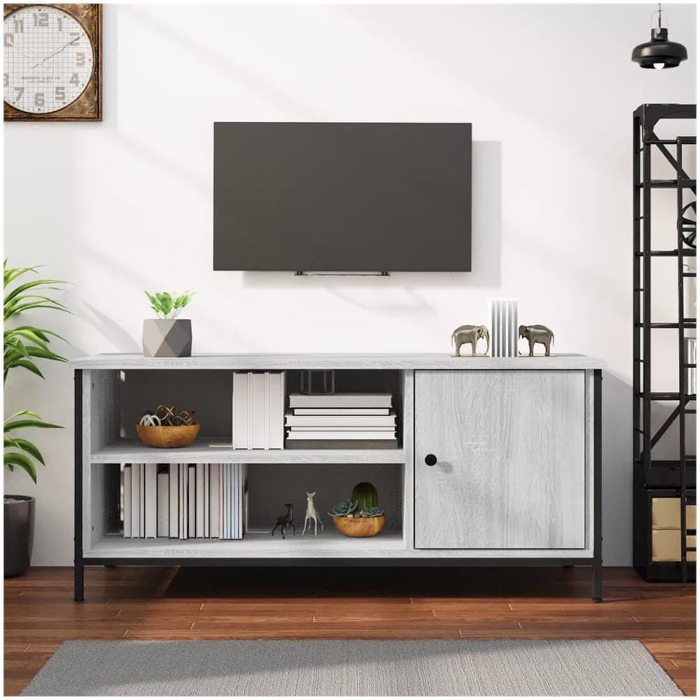 Mobile Porta Tv Grigio Sonoma 100x40x45 Cm In Legno Multistrato - Foto 1