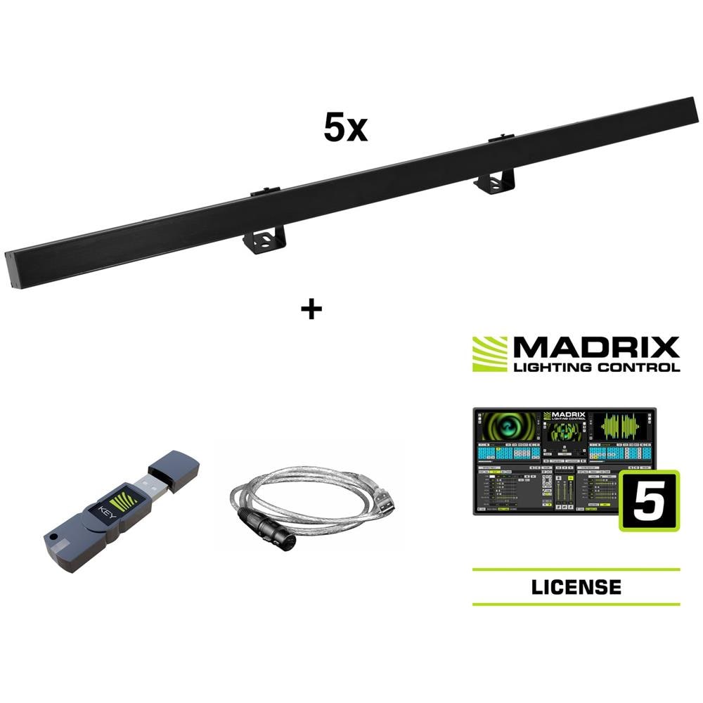 Set 5x Led Pr-100/32 Pixel Dmx Rail Bk + Madrix Software - Foto 1