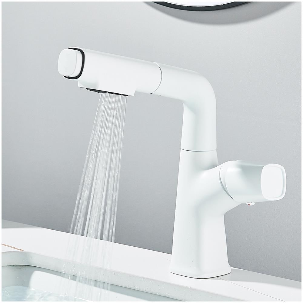 Rubinetto per lavabo da bagno, Blackswan, tipo M350, modello sollevabile bianco, con due modalità, misura 24 cm - Foto 2