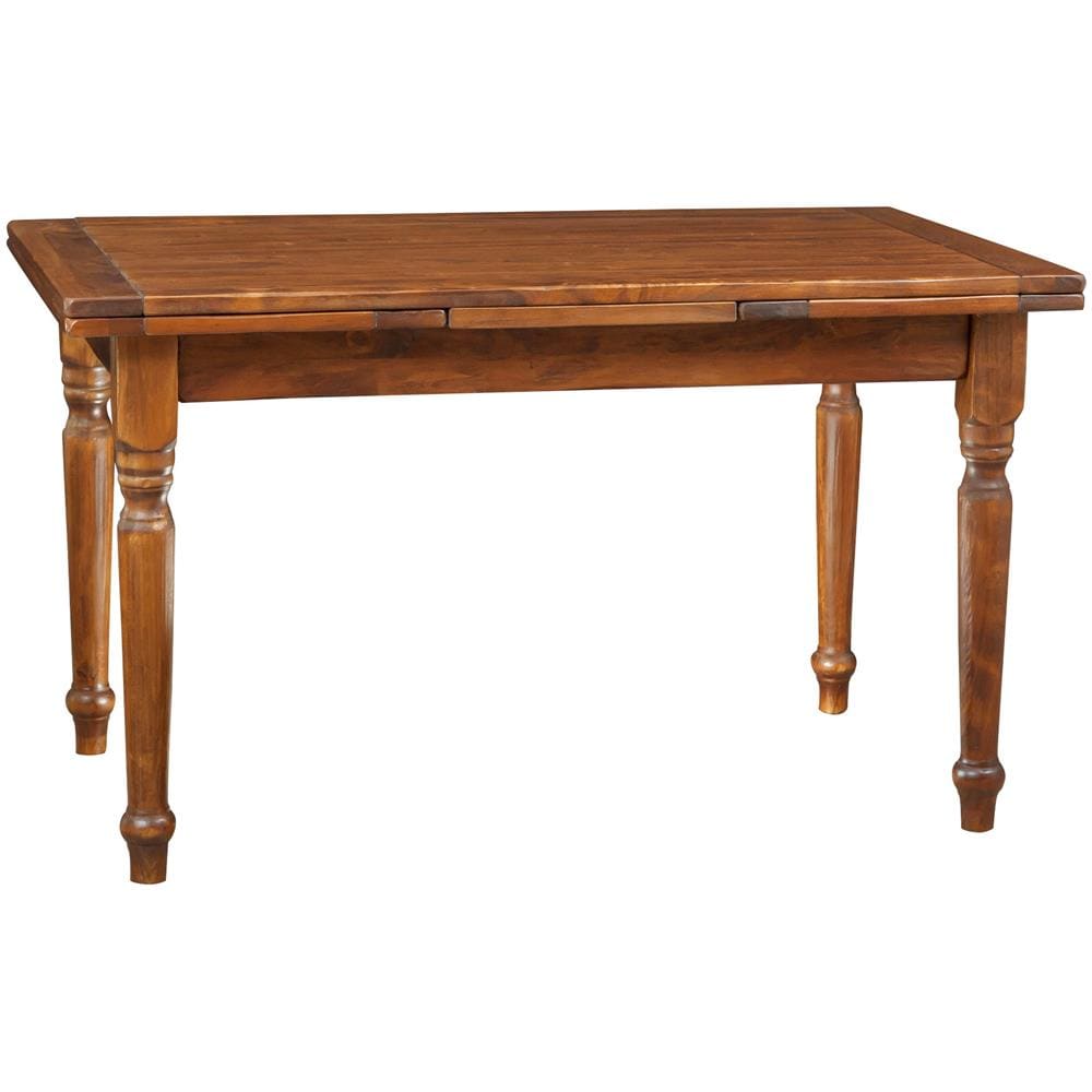 Tavolo Allungabile Country In Legno Massello Di Tiglio Finitura Noce 140x80x80 Cm - Foto 5