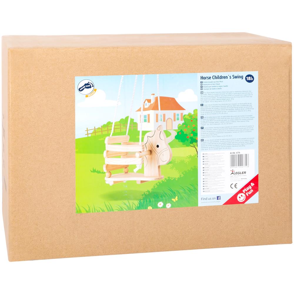Altalena Per Bambini In Legno Forma Cavallo - Foto 4