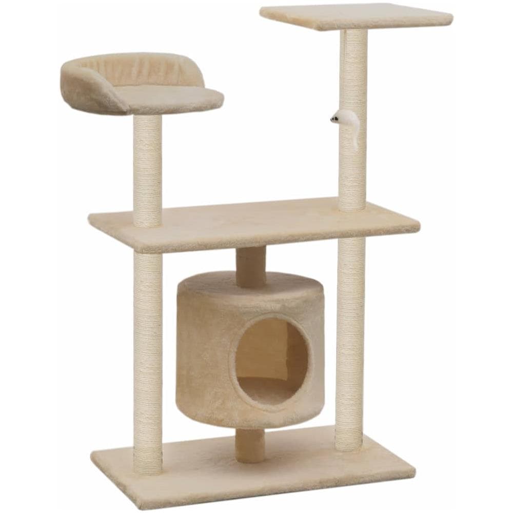 Albero Per Gatti Con Tiragraffi In Sisal 95 Cm Beige - Foto 2
