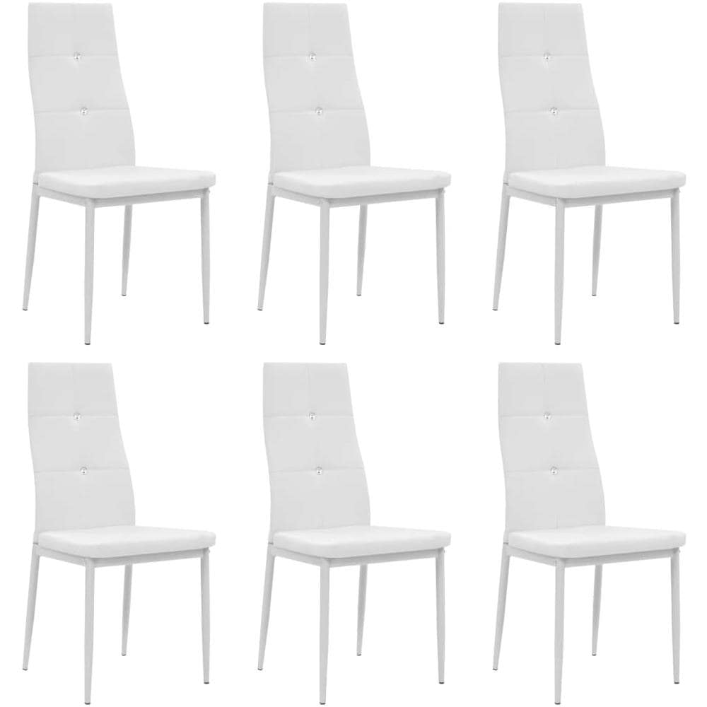 Sedie Sala Da Pranzo 6 Pz Pelle Artificiale 43x43,5x96 Cm Bianco - Foto 1
