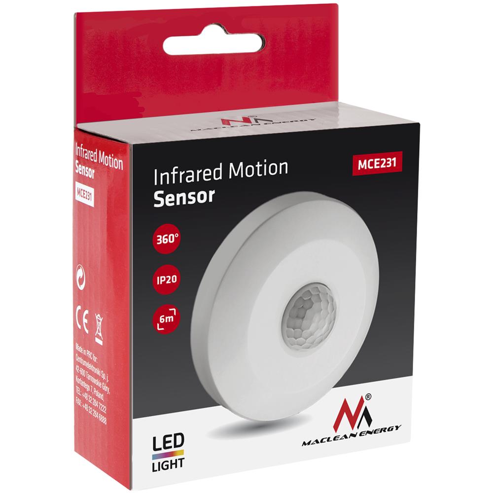 Sensore A Soffitto Con Sensore Di Movimento Pir Energy Mce231 Portata Max 100 W (led) 6 M - Foto 3