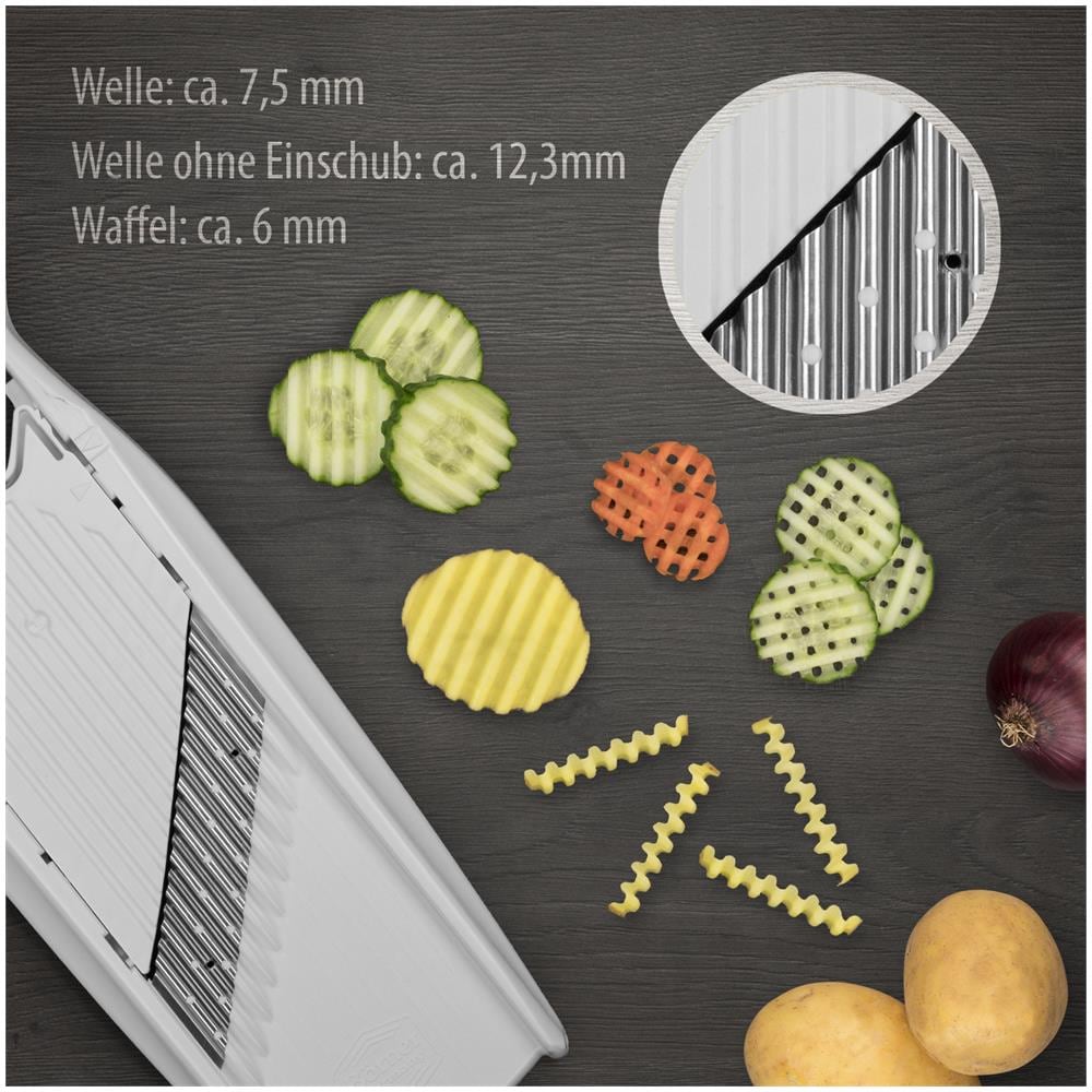 Tagliaverdure Wave-Waffle Powerline - Tagliapasta Wave senza taglierina tagliapasta Tagliaverdure Tagliaverdure con portafrutta | bianco - Foto 2