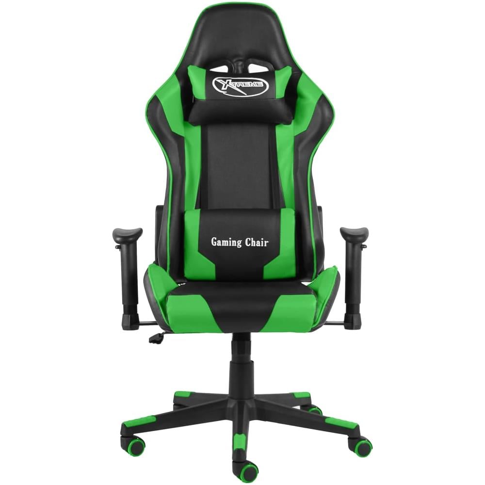 Sedia da Gaming Girevole Verde in PVC - Foto 8