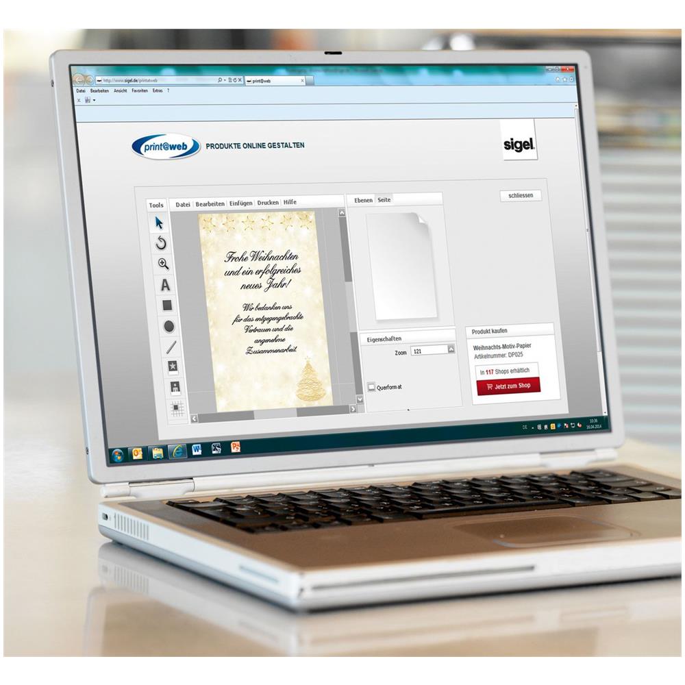 Weihnachts-motiv-papier ""graceful Christmas"", A4 90 G / qm Feinpapier, Fr Inkjet / laser / kopierer - 1 Stck (dp083)  - Foto 2