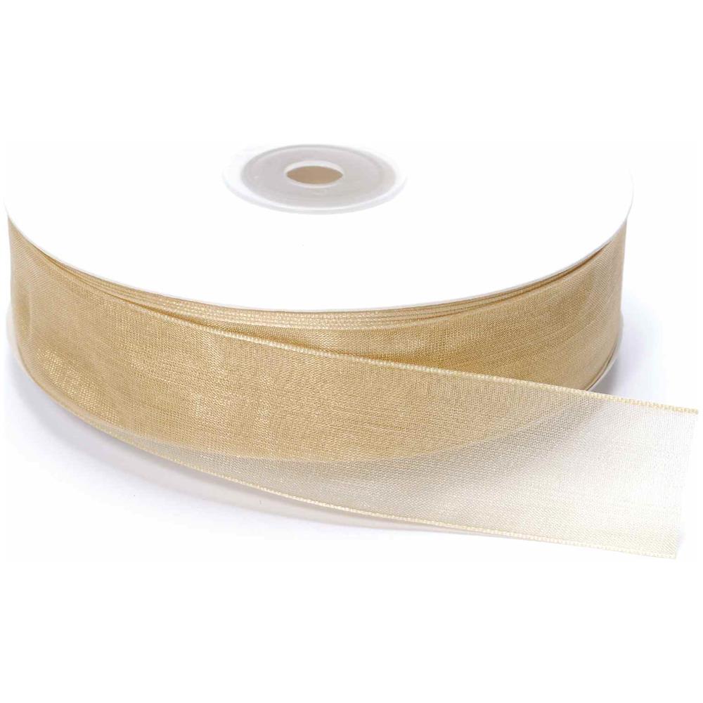Nastro In Organza Color Champagne Per Fai Da Te Bomboniere Pacchi Regalo - Foto 1