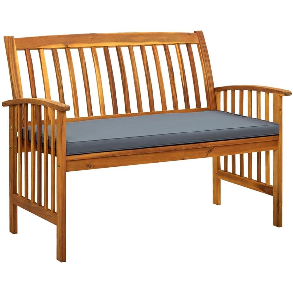 Panchina da Giardino con Cuscino 119 cm Legno Massello d'Acacia - Foto 1