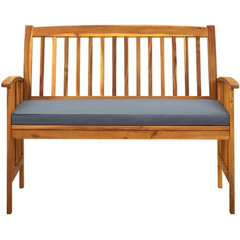 Panchina da Giardino con Cuscino 119 cm Legno Massello d'Acacia - Foto 2