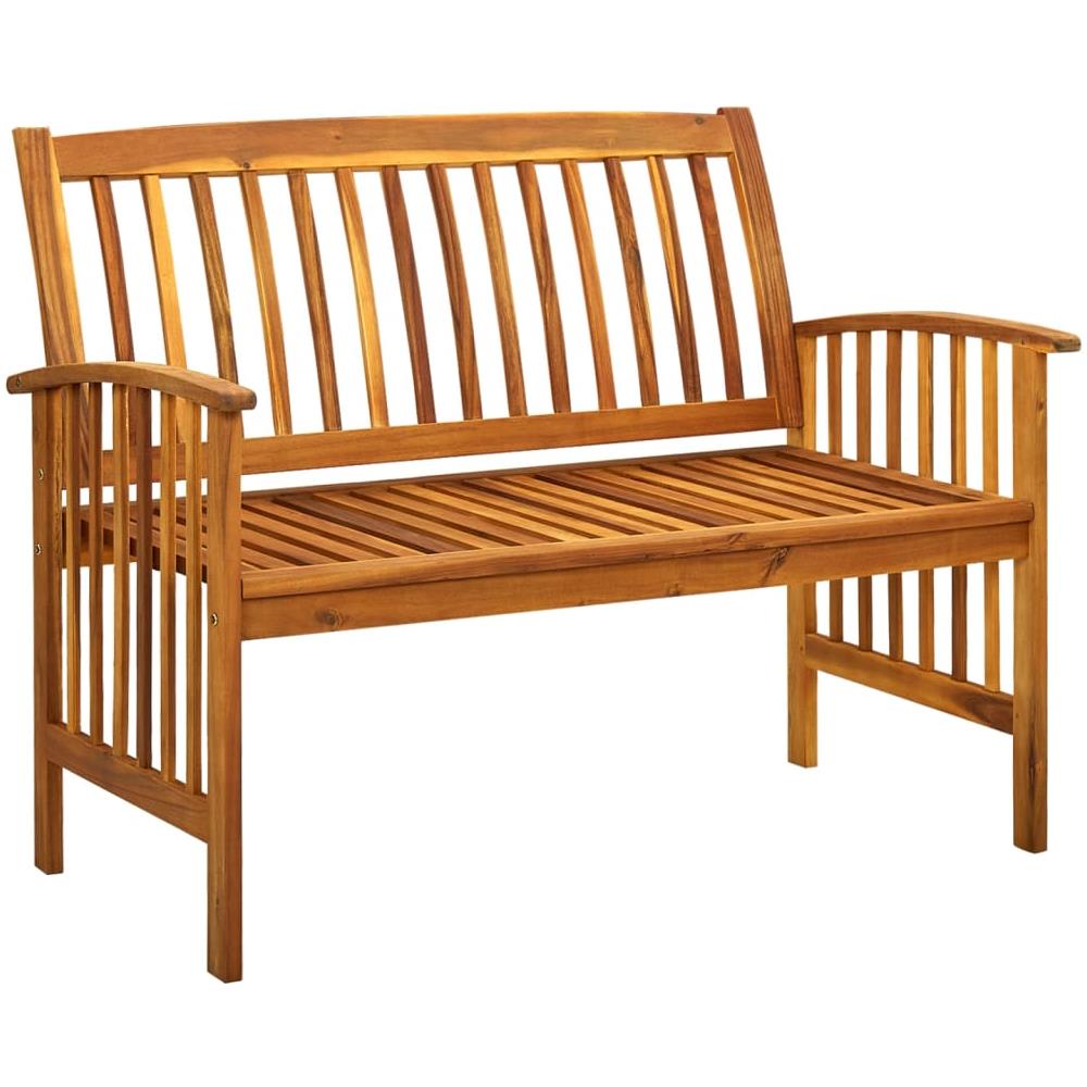 Panchina da Giardino con Cuscino 119 cm Legno Massello d'Acacia - Foto 3