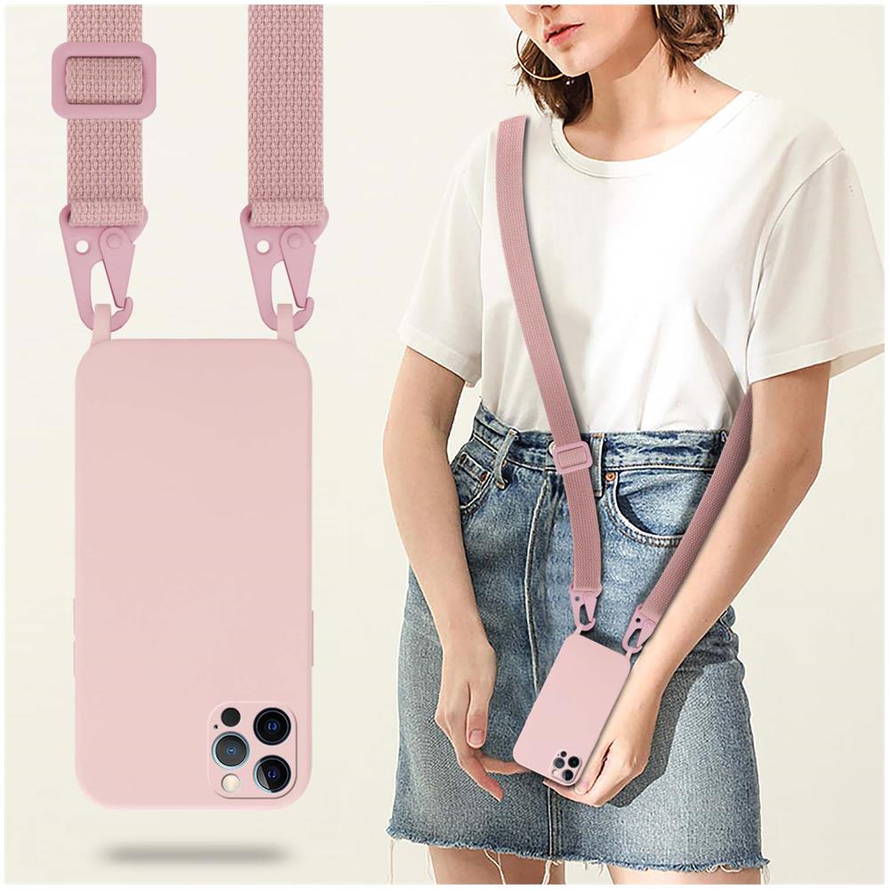Catena Di Telefoni Cellulari Compatibile Con Apple Iphone 12 Pro Max In Liquid Rosa - Coperchio Di Protezione In Silicone Con Cordino Regolabile In Lunghezza - Foto 7