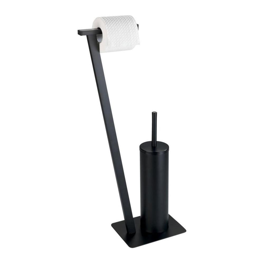 Porta Carta Igienica E Scopino Wc Lirio, Nero, Wenko - Foto 1