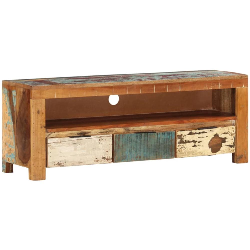 Mobile Porta Tv 110x30x40 Cm In Legno Massello Di Recupero - Foto 1