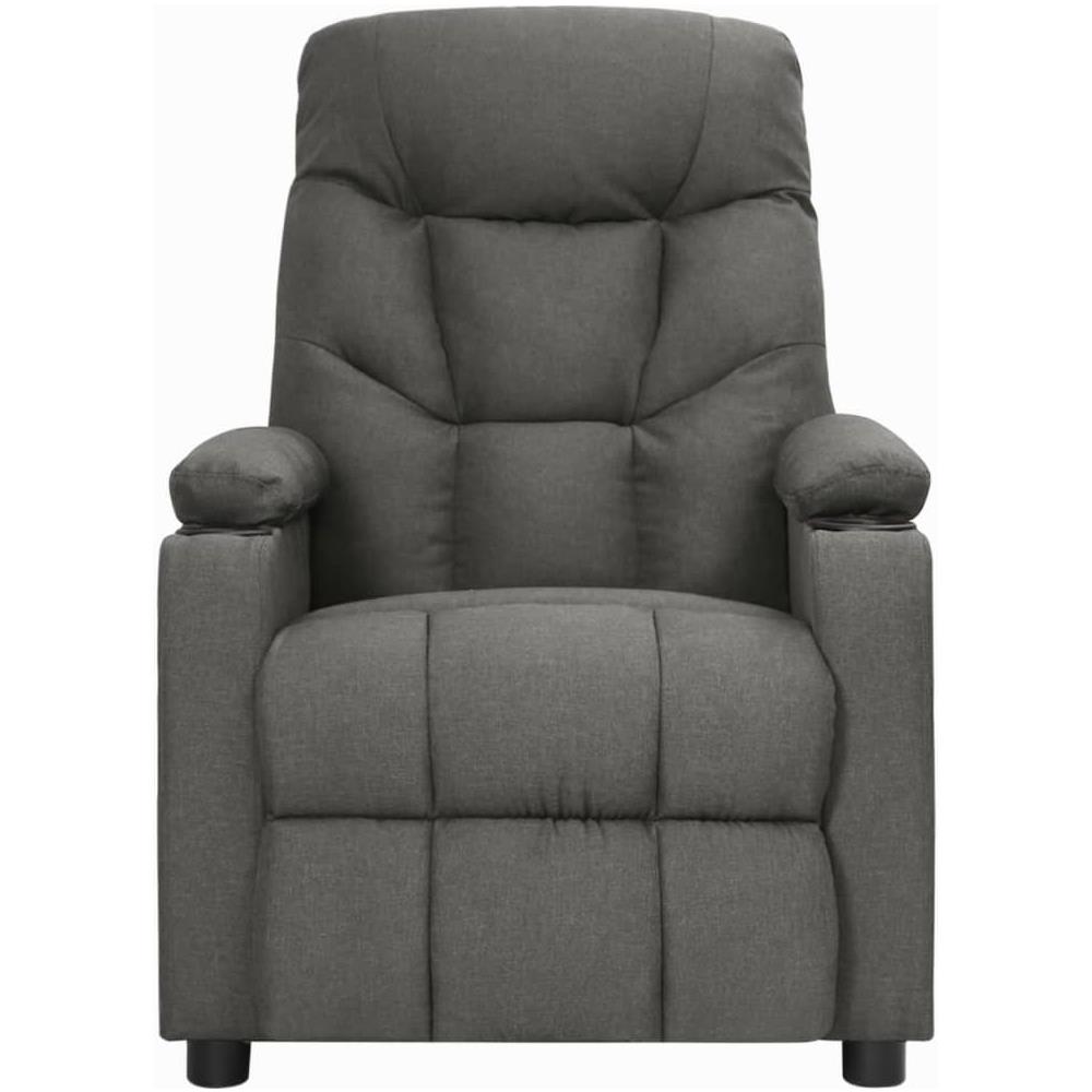 Poltrona Alzapersona Reclinabile Grigio Scuro In Tessuto - Foto 3