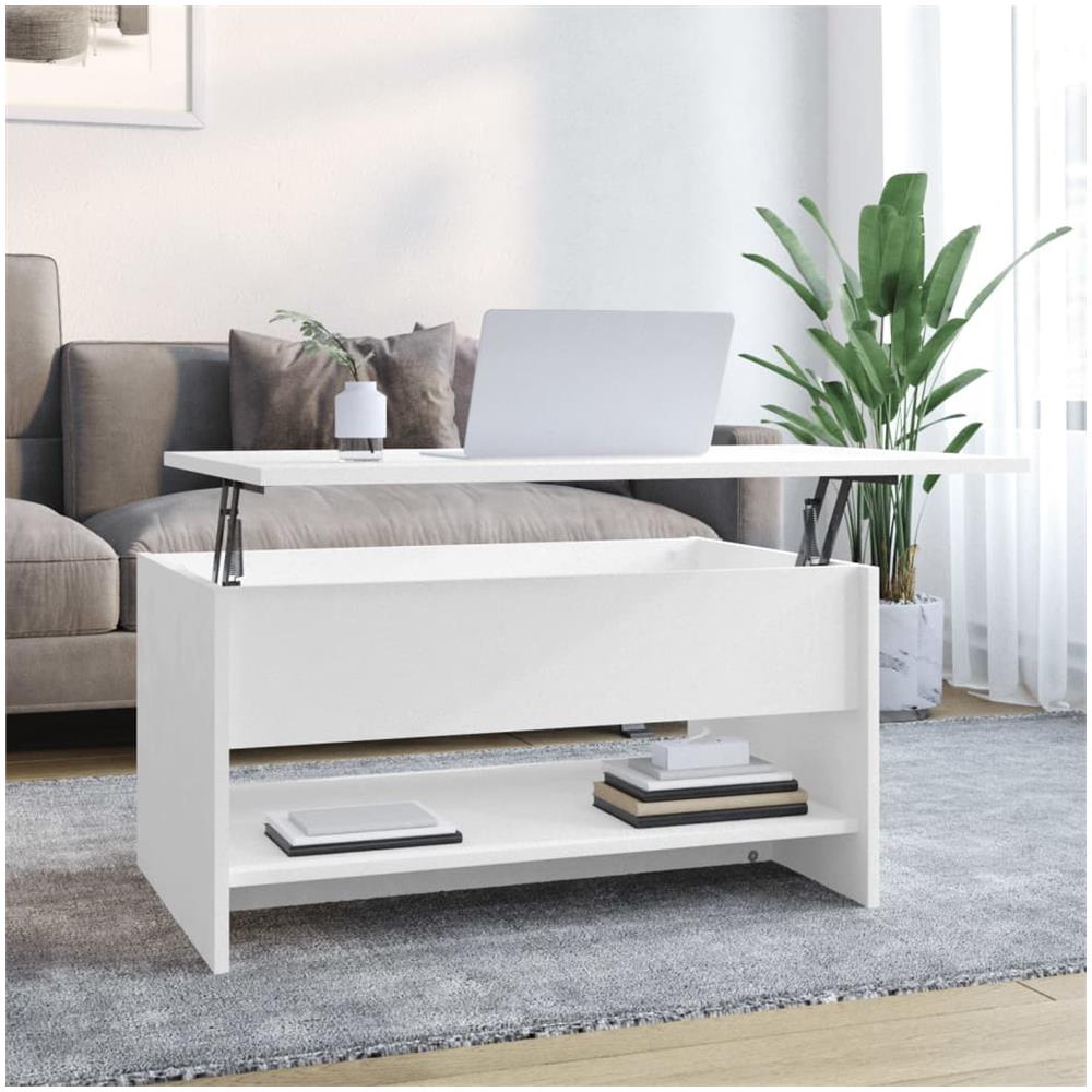 Tavolino Da Salotto Bianco 80x50x40 Cm In Legno Multistrato - Foto 1