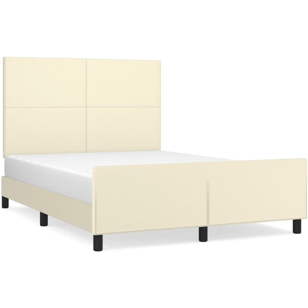 Giroletto Con Testiera Crema 140x190 Cm In Similpelle - Foto 2