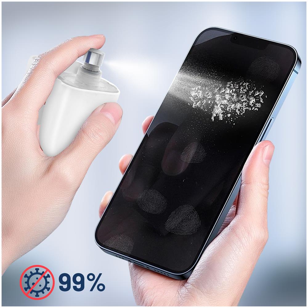 Klap Spray Detergente Antibatterico 15ml Con Salvietta In Microfibra, Bianco - Foto 2