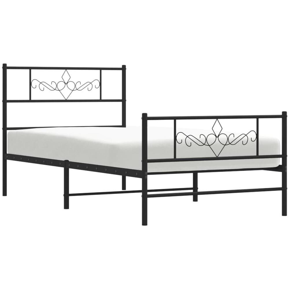Giroletto Con Testiera E Pediera Metallo Nero 75x190 Cm - Foto 3