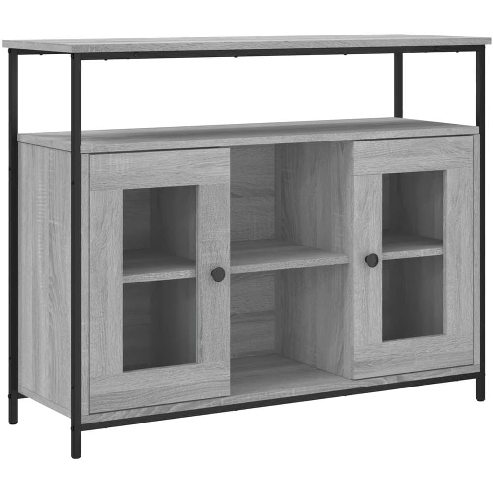 Credenza Grigio Sonoma 100x35x80 Cm In Legno Multistrato - Foto 2
