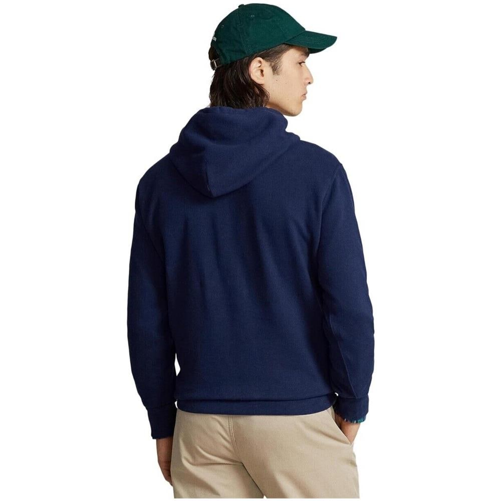 Felpa Polo Ralph Lauren The Rl Fleece Leather-big Pony Hoodie Tg Xxl - Foto 2