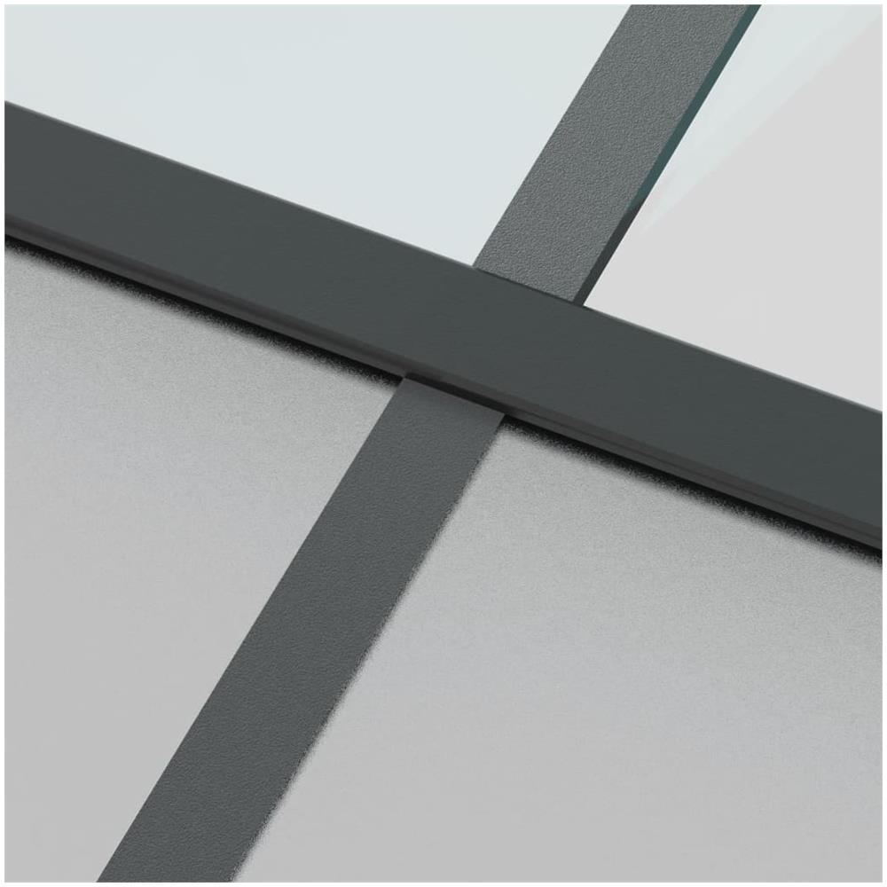 Porta Scorrevole Nera 102,5x205 Cm Vetro Temperato E Alluminio - Foto 2