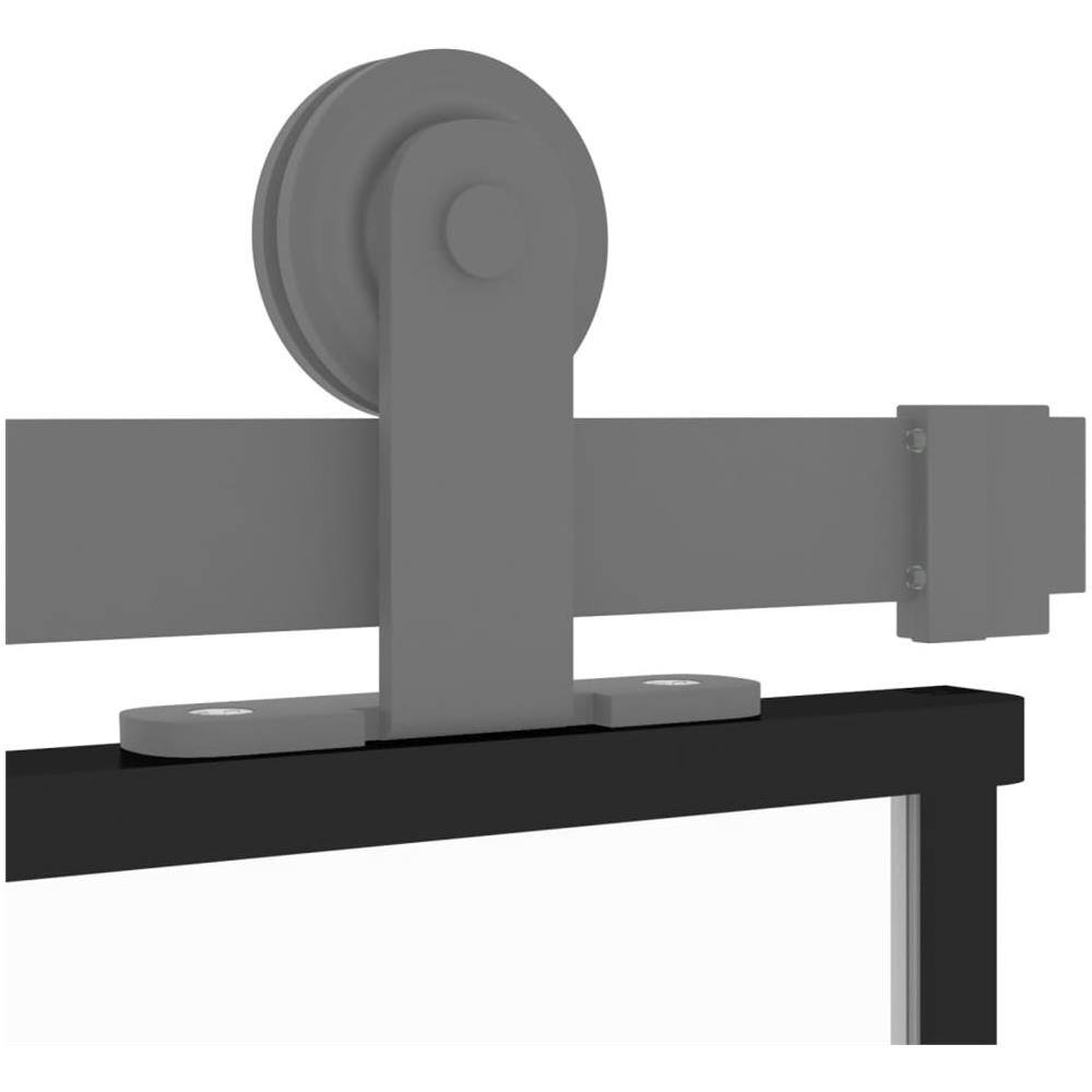 Porta Scorrevole Nera 102,5x205 Cm Vetro Temperato E Alluminio - Foto 6